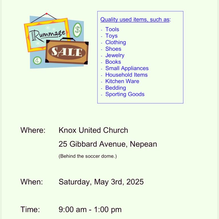 Knox United Church Rummage Sale