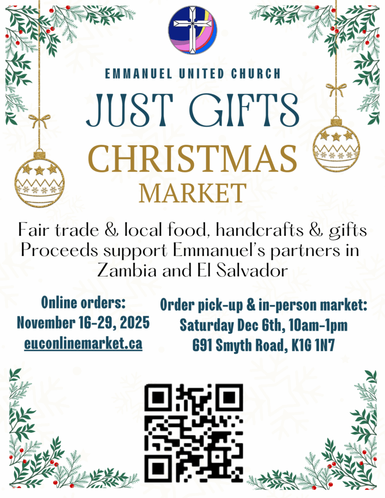Just Gifts Christmas Market, On-Line Ordering, In-Person Shopping at Emmanuel United Church