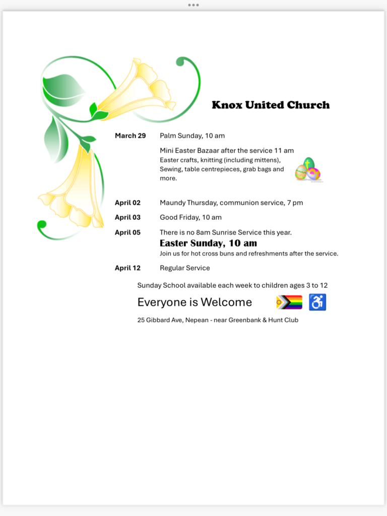Lenten and Easter Services