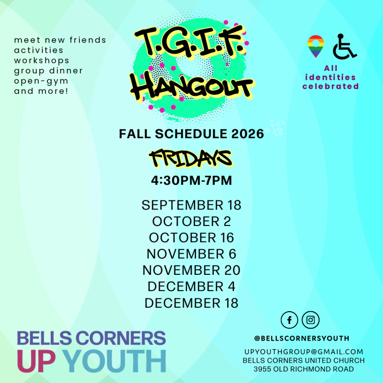 Bells Corners UP Youth Group – TGIF